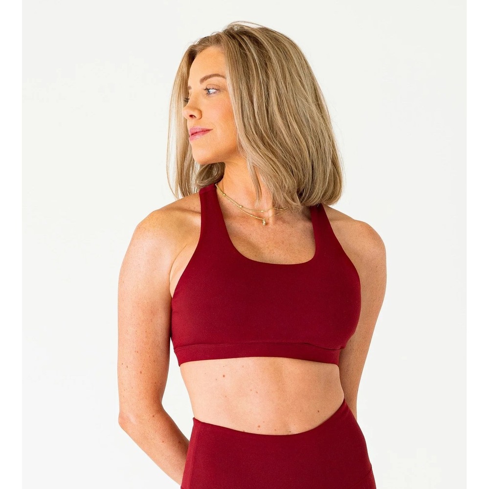 Resoluna Crossed Back Medium Support Sports Bra Cabernet L/XL New With‎ Tags